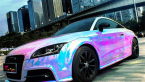 Samolepka Chrom folie 3D MODRO / FIALOVÁ chameleon zrcadlová wrap
