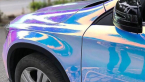 Samolepka Chrom folie 3D MODRO / FIALOVÁ chameleon zrcadlová wrap