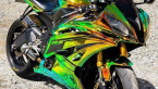 Samolepka Chrom folie 3D ZELENO / ORANŽOVÁ chameleon zrcadlová wrap