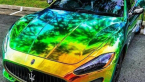 Samolepka Chrom folie 3D ZELENO / ORANŽOVÁ chameleon zrcadlová wrap