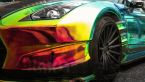 Samolepka Chrom folie 3D ZELENO / ORANŽOVÁ chameleon zrcadlová wrap