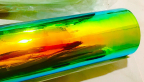 Samolepka Chrom folie 3D ZELENO / ORANŽOVÁ chameleon zrcadlová wrap