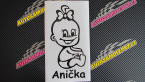 Samolepka Dítě v autě 002 pravá holčička s mašličkou