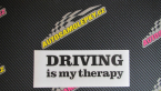 Samolepka Driving is my therapy nápis