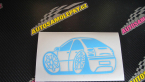 Samolepka Fiat Bravo karikatura levá