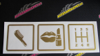 Samolepka Girl race car symboly brush, lipstick, shift
