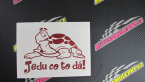 Samolepka Jedu co to dá! 001 levá nápis se želvou