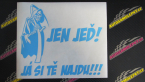 Samolepka Jen jeď! Já si tě najdu! levá nápis smrtka s kosou