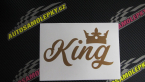 Samolepka King nápis s korunou