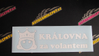 Samolepka Královna za volantem nápis