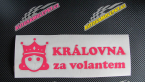 Samolepka Královna za volantem nápis