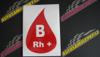 Samolepka Krevní skupina B Rh+ kapka