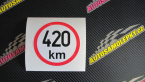 Samolepka Maximální rychlost 420km - nejvyšší konstrukční rychlost