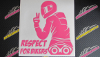 Samolepka Motorkář 003 levá respect for bikers nápis