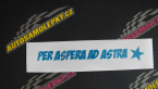 Samolepka Per Aspera Ad Astra nápis přes překážky ke hvězdám