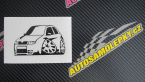 Samolepka Škoda Fabia RS 002 karikatura levá