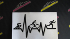 Samolepka Srdeční tep 012 pravá triatlon