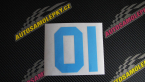 Samolepka Startovní číslo 01