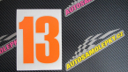 Samolepka Startovní číslo 13 typ 2   