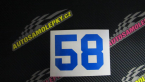 Samolepka Startovní číslo 58