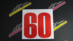 Samolepka Startovní číslo 60 typ 2    