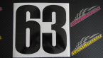 Samolepka Startovní číslo 63 typ 2  