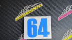 Samolepka Startovní číslo 64 typ 2   