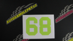 Samolepka Startovní číslo 68