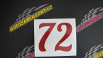 Samolepka Startovní číslo 72 typ 3  