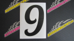 Samolepka Startovní číslo 9 typ 3