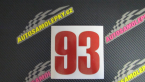 Samolepka Startovní číslo 93 typ 2  