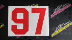 Samolepka Startovní číslo 97