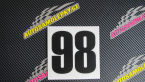 Samolepka Startovní číslo 98 typ 2    