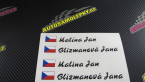 Samolepka Vlajka ČR se jménem