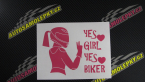 Samolepka Yes girl, yes biker motorkářka