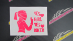Samolepka Yes girl, yes biker motorkářka