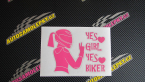 Samolepka Yes girl, yes biker motorkářka