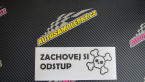 Samolepka Zachovej si odstup nápis
