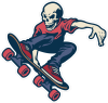 Barevná kostra 001 levá na skateboardu