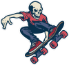 Barevná kostra 001 pravá na skateboardu