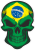 Barevná lebka 018 vlajka Brazílie