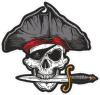Barevná lebka 100 pravá pirát s dýkou
