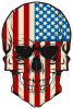 Barevná lebka 104 americká vlajka