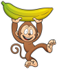 Barevná opice 010 pravá s banánem