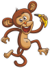 Barevná opice 012 pravá s banánem