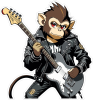 Barevná opice 014 levá rockový kytarista
