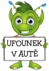 Barevná rodina v autě 010 dítě v autě kluk modrá tykadla