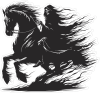 Barevná smrtka 034 levá na koni černobílá