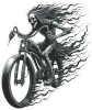 Barevná smrtka 036 levá černobílá biker