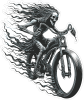 Barevná smrtka 036 pravá černobílá biker